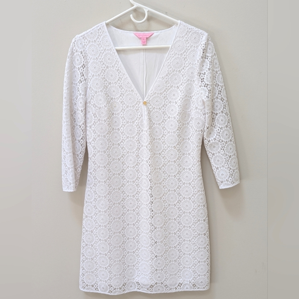 ✨Lilly Pulitzer White Crochet Lace Dress | Size M | Summer Coastal Vibes✨